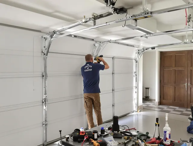 Westborough Garage Door Repair certified technician performing precision garage door repair in Westborough
