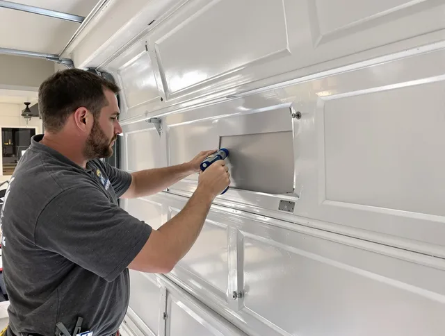 Garage door panel repair by Westborough Garage Door Repair in Westborough