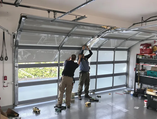 Westborough Garage Door Repair expert performing precise panel replacement on Westborough garage door