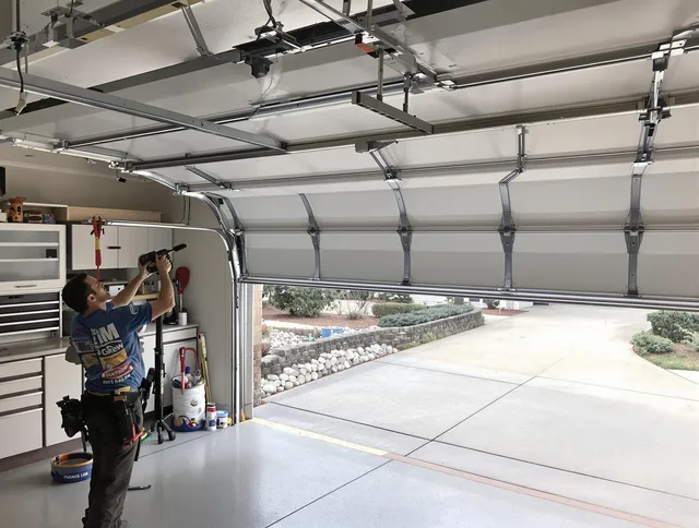 Garage door track repair service by Westborough Garage Door Repair in Westborough